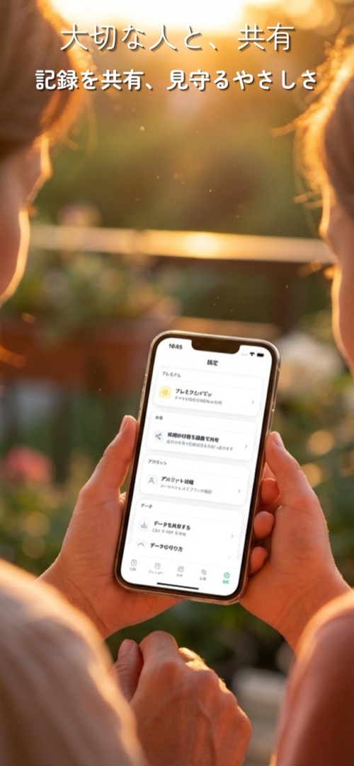 セルフカルテの設定画面 - データのエクスポートと管理